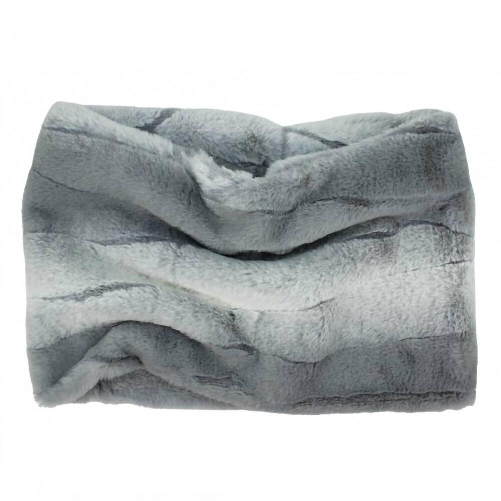NEW DANA HERBERT women's faux fur snood scarf in silver